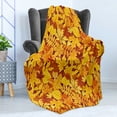 thumbnail image 4 of Autumn Soft Flannel Fleece Blanket, Shady Fall Oak Maple Tree Leaves on Faded Tones Seasonal Foliage Artwork, Cozy Plush for Indoor and Outdoor Use, 60" x 80", Earth Yellow Marigold, by Ambesonne, 4 of 5