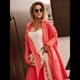 thumbnail image 4 of Cárdigan para Mujer, Holgado, con Capucha, Informal, de Larga, Color Liso, con Estampado de Letras, para Exteriores Naranja-Rojo M, 4 of 7