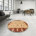 thumbnail image 4 of Ahgly Company Machine Washable Indoor Square Abstract Grapefruit Red Area Rugs, 7' Square, 4 of 7