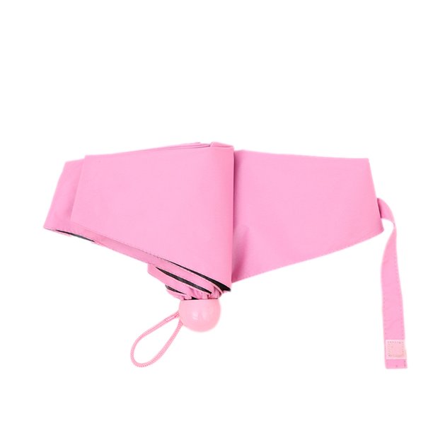 Yuarrent Paraguas de 5 pliegues, miniparaguas de bolsillo a prueba de viento, sombrilla para lluvia y sol, suministros de trabajo de viaje Paraguas de lluvia Rosado Yuarrent HA005385-04