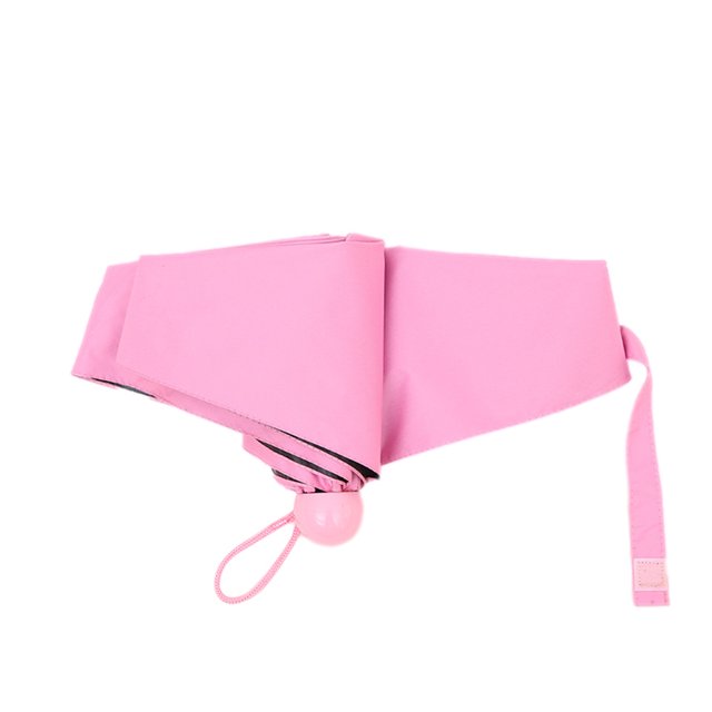 Yuarrent Paraguas de 5 pliegues, miniparaguas de bolsillo a prueba de viento, sombrilla para lluvia y sol, suministros de trabajo de viaje Paraguas de lluvia Rosado Yuarrent HA005385-04