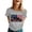 Grey, variant on Public Women's USA 250 Years Graphic Tees Crew Neck Trendy Summer T Shirt Short Sleeve America Flag Print Tops Green XL