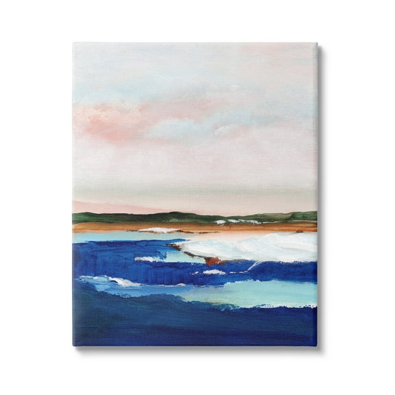 Stupell Industries Distant Land Ocean Waves Painting Painting Gallery Wrapped Canvas Print Wall Art, Design by Nikita Jariwala