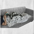thumbnail image 6 of Letter N Soft Flannel Fleece Blanket, Middle Ages Inspired Capital N Abstract Elements Black Dark Colored Palette, Cozy Plush for Indoor and Outdoor Use, 60" x 80", Black Grey White, by Ambesonne, 6 of 6