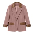 thumbnail image 4 of Ynynloco Women's Corduroy Blazers Jackets Dressy Casual Long Sleeve Lapel Fall Winter Professional Work Business Outerwear, 4 of 9