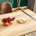 thumbnail image 2 of 55.1" Minimalist Retro Rectangular Wood Grain Dining Table,Equipped with a 1.5" Thick MDF Tabletop and Black Metal Legs.Providing a Structured Visual Beauty.Suitable for Kitchens,Dining Rooms,Black, 2 of 8