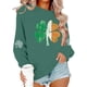thumbnail image 5 of Camiseta Impresa de Navidad Casual de Manga Larga de las Mujeres, Sudadera con Capucha de Cuello Redondo para las Vacaciones de Invierno, 5 of 6