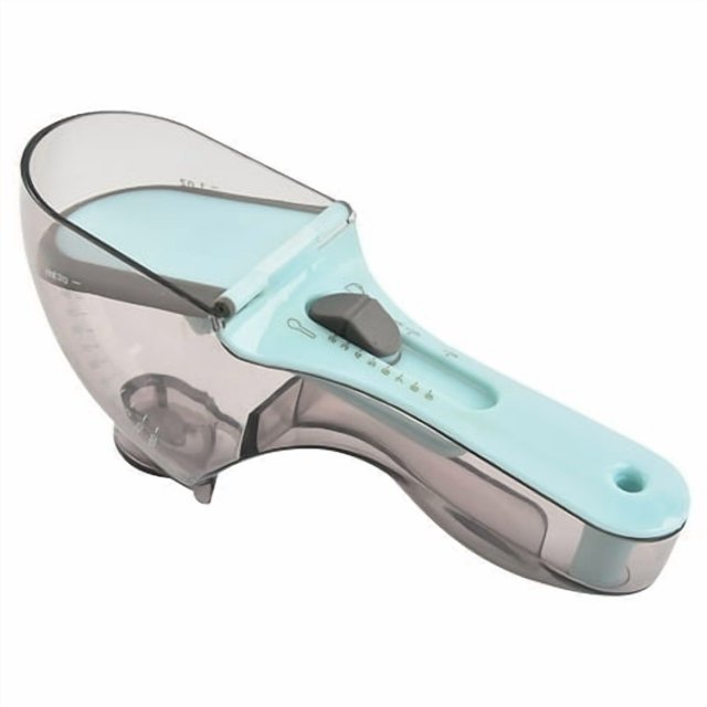 Measuring Cup Adjustable Spoon Kitchen Plastic Baking Dry Fluid Seasoning Scoop with Scale, L