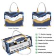thumbnail image 2 of Large Capacity Tote Bag,Blue and Gold Marble Glitter Waves Pattern Handbag Fashion Luxury Tote Bag,15.7"x13"x 5.1" Inches,Laptop Compatible, 2 of 6