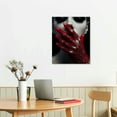 thumbnail image 2 of JRXY  Pictures for Living Room Fashion Woman Black White Paintings Canvas Sexy Beauty Red Lips Portrait Wall Art Modern Artwork Home Decor Giclee Framed Stretched Ready to Hang 12x16 in, 2 of 4