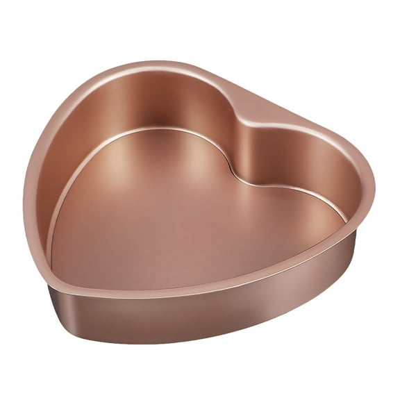 NICEXMAS 1Set Heart Shaped Cake Pan For Baking Molds Rose Gold Aluminum Alloy 6 Inch