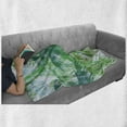 thumbnail image 6 of Geometric Forest Soft Flannel Fleece Throw Blanket, Exotic Palm Trees Hawaii Foliage with Grid Style Triangles, Cozy Plush for Indoor and Outdoor Use, 70" x 90", Jade Green Sea Green, by Ambesonne, 6 of 6