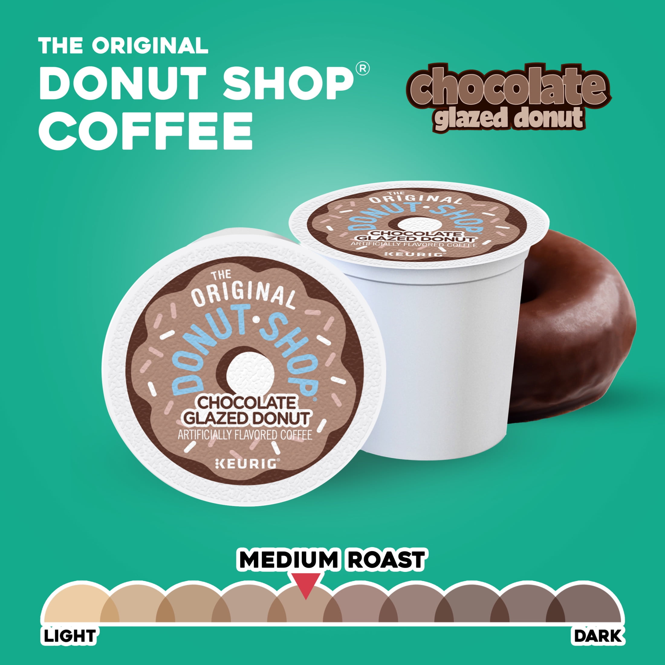 The Original Donut Shop, Chocolate Glazed Donut Medium Roast K-Cup Coffee Pods, 24 Count