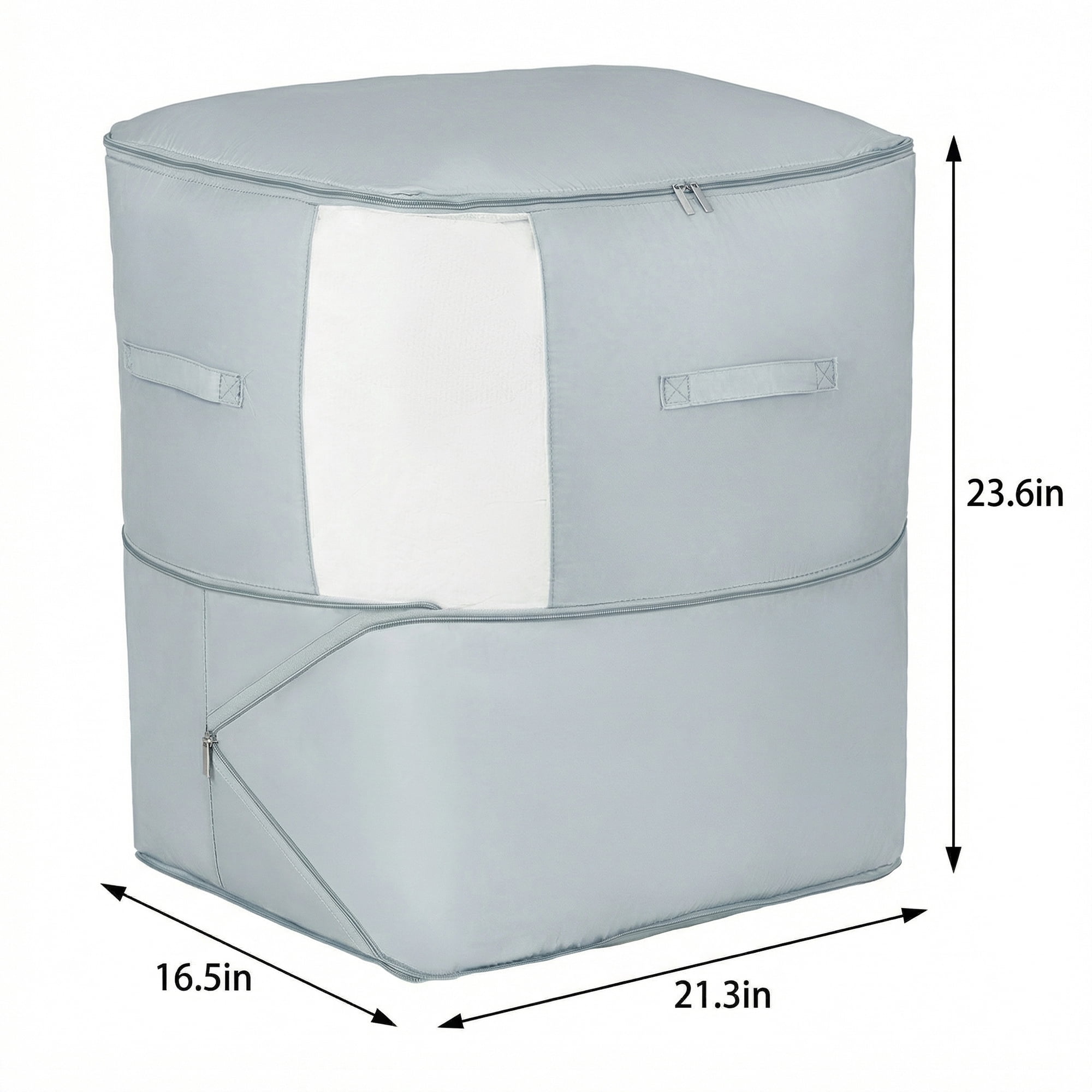 Unique Bargains 1Pc Clothes Expandable Storage Bag Light Grey 21.3*16.5*23.6in