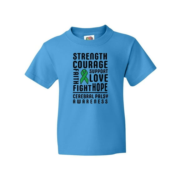 Inktastic Cerebral Palsy Awareness Strength Support and Courage Youth T-Shirt
