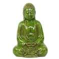 thumbnail image 5 of Ceramic Meditating Buddha Figurine with Rounded Ushnisha in Dhyana Mudra Large Glazed Finish White, 5 of 6