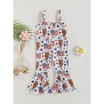 thumbnail image 2 of 4th of July Kids Baby Girl Suspender Jumpsuit Summer Independence Day Sleeveless Overalls Scales Flared Pants for Toddler, 2 of 9