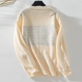 thumbnail image 4 of Uaswgudfs Womens USA Flag Print Sweater Long Sleeve Crewneck Casual Loose Knitted Sweaters for Women Beige L, 4 of 5