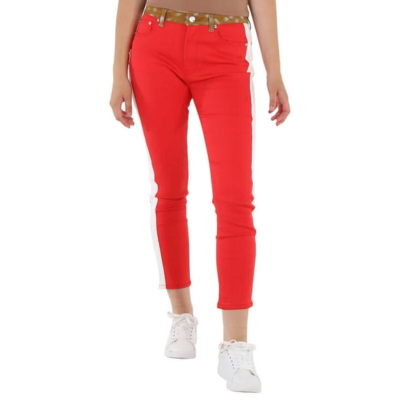 Burberry Runway Fawn Print Two-tone Slim Fit Pants, Waist Size 28"