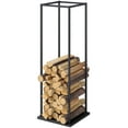 thumbnail image 1 of CoSoTower Porte-Bûches Extérieur, Support de Bûches Robuste, Rangement Vertical pour Cheminée, Capacité de 220 lbs, 13 Pouces x 13 Pouces x 43 Pouces, Noir, 1 of 7
