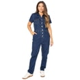 thumbnail image 2 of Celebrity Pink Slim Fit Short Sleeve Boilersuit, Juniors, 2 of 5