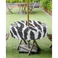 thumbnail image 3 of Outdoor Tablecloth Animal Skin Round Patio Tablecloths 60 Inch, Waterproof Outside Table Cloths with Umbrella Hole and Zipper, Black White Stripes Summer Table Cover for Outdoor Tables Garden, 3 of 6