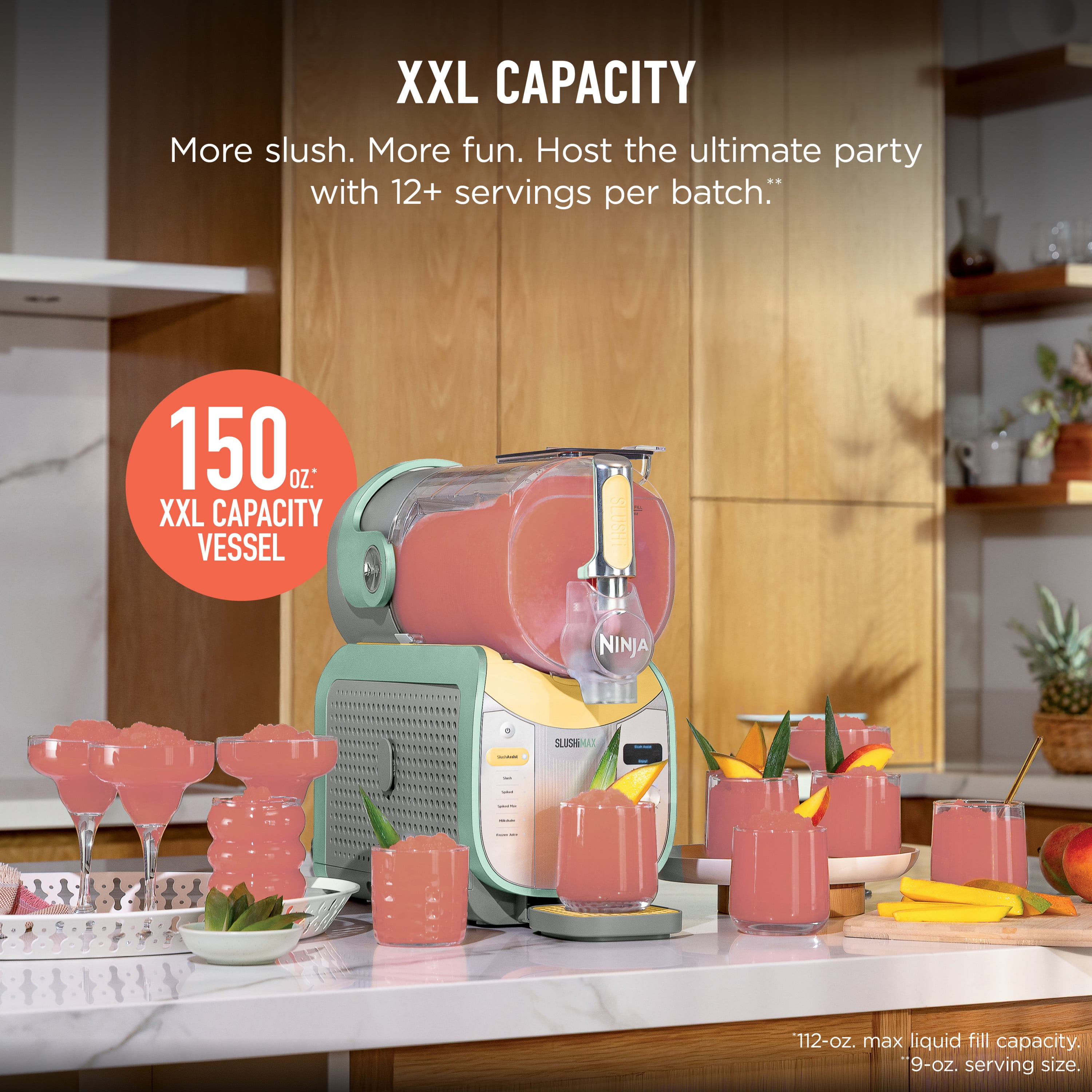 Ninja SLUSHi Max 150-Oz Frozen Drink Machine with SlushAssist Technology, 6 Presets, Dishwasher Safe, Party-Sized, Slushy Maker, FS605IV Lemon/Mint
