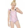 thumbnail image 3 of Hello Kitty Girls One Piece Swimsuits Hawaiian Summer Swimwear Beach Bathing Suit Outfits, 3 of 7