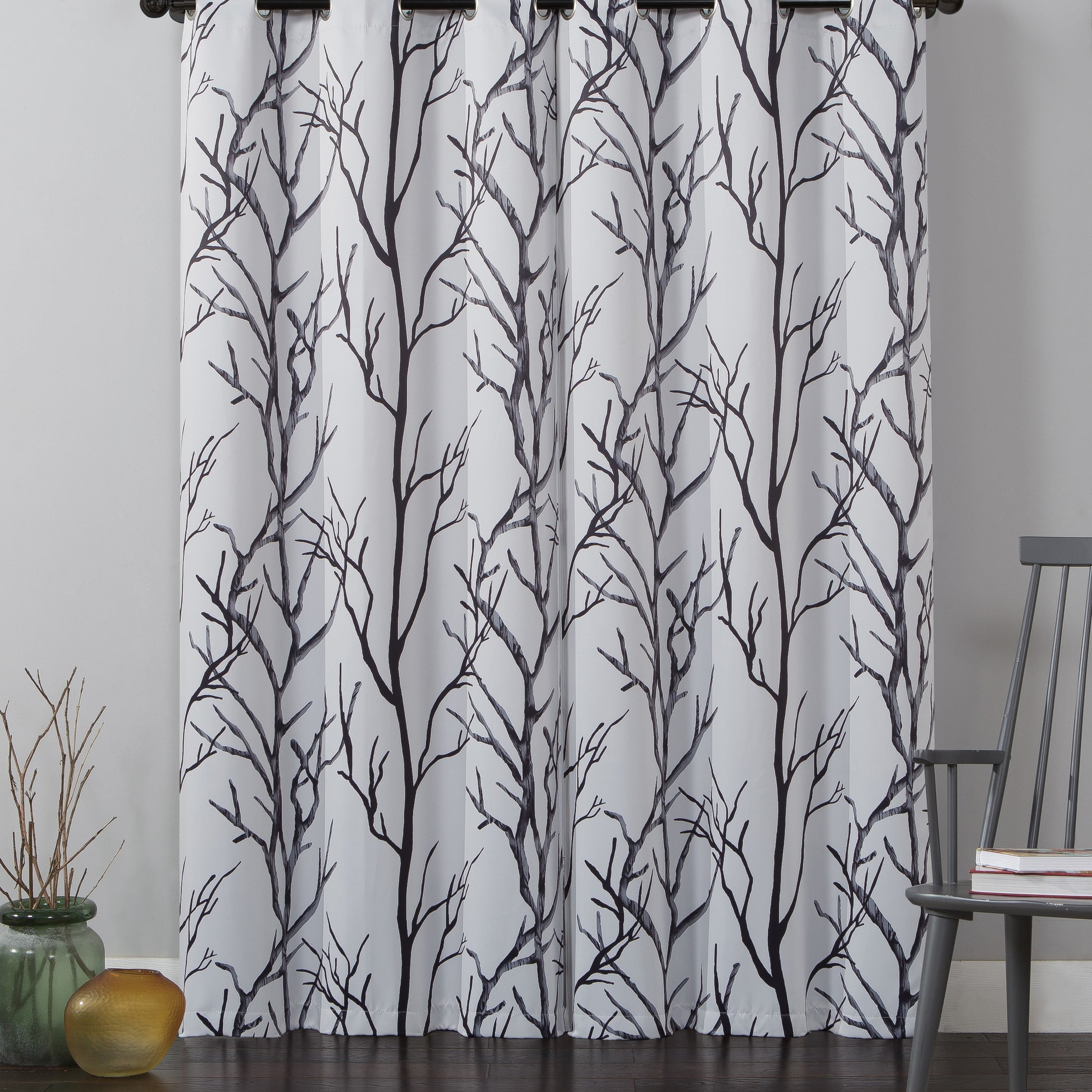 VCNY Home Kingdom Ivory Branch Grommet Blackout Curtain, 40" x 84"