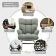 thumbnail image 4 of Nursery Rocking Chair, Upholstered Glider Rocker with High Backrest, Comfortable Stylish Accent Armchair with Padded Seat, Green, 4 of 8