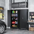 thumbnail image 3 of AUHUP Metal Storage Cabinet with Wheels, 73" Rolling Garage Storage Cabinets with 4 Adjustable Shelves & Locking Doors,Black Tool Cabinet for Garage,Home,Warehouse,Workshop, 3 of 12