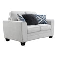 thumbnail image 2 of Furniture of America Aimee Modern Chenille Track Arm Loveseat with Pillows, Light Gray, 2 of 14