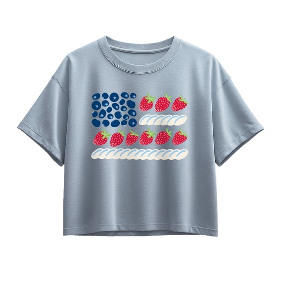 Instant Message - Fruit Flag Short Sleeve Boxy Graphic T-Shirt
