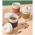 thumbnail image 6 of D5 Biodegradable Coffee Water Cup with Lids Wheat Straw Cup Reusable Portable Cup Dishwasher Safe Coffee Mug Espresso Travel Cup (Grey), 6 of 7