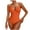 Orange, variant on Youyipin One Piece Swimsuit Women Swimsuit Tummy Control V Neck Bathing Suits Swimsuits For Curvy Women