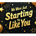 thumbnail image 4 of Black Background Banner with Golden Balloons Stars and Ribbons We Just Starting to Like You Party Decorations Backdrop for Celebrations Events Gatherings Parties, 4 of 4