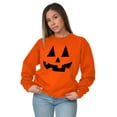 thumbnail image 4 of Cute Jack O' Lantern Pumpkin Face Unisex Plus Fleece Graphic Sweatshirt Brisco Brands 2X, 4 of 6