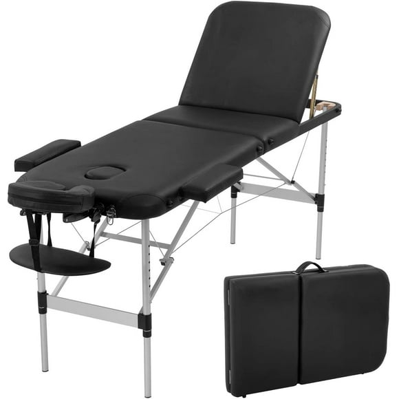 Table de Massage en Aluminium 73 Pouces de Long Réglable en Hauteur 3 Table de Massage Pliante Porter Cas Spa Lit Visage Berceau Salon Lit Tatouage Lit