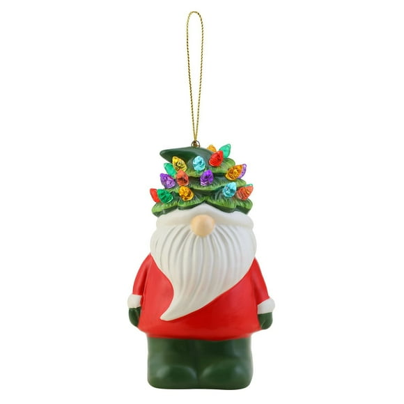 Mr. Christmas Nain en céramique nostalgique miniature avec chapeau d'arbre