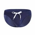 thumbnail image 3 of Oplxuo Men's Swim Briefs Sexy Low Rise Bikini Bottom Drawstring Triangle Swimming Trunks Beach Swimwear Sports Swimsuit, 3 of 7