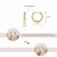 thumbnail image 5 of Alexcraft Hoop Earrings Set for Women, 14K Gold Plated Twisted Huggie Hoop Earring Hypoallergenic Thick Open Lightweight Chunky Hoop Earrings Jewelry for Gifts, 5 of 7