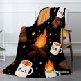 thumbnail image 2 of Joocar Flannel Throw Blanket With Cute Campfire Marshmallow And Chocolate Design For Winter Gift Home Sofa Bed Decoration 50x60 inch, 2 of 5