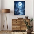 thumbnail image 5 of Howling Wolf Under Full Moon Wall Art Poster Mysterious Forest Night Scene Decorative Prints for Bedroom Living Room Nature Inspired Home Decor Gift--, 5 of 8