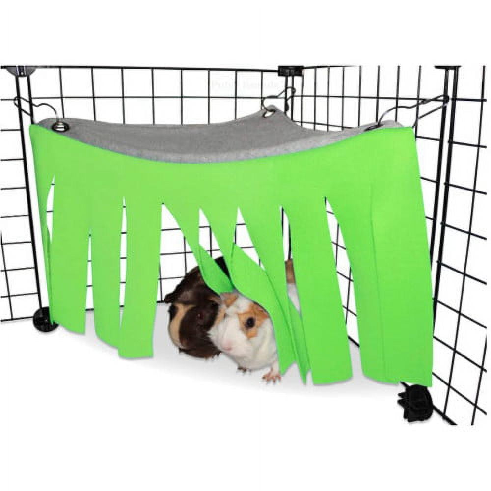 GINDOOR 4 Pieces Guinea Pig Corner Hideout, Small Animal Cage Decoration,  Fleece Forest Corner Curtain Hanging Peekaboo Toys Cage Accessories Spiral