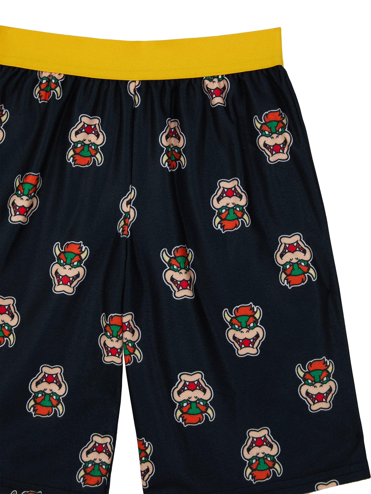 Bowser Boys Long Sleeve Sleep Top and Shorts Pajama Set, 2-Piece, Sizes 4-12