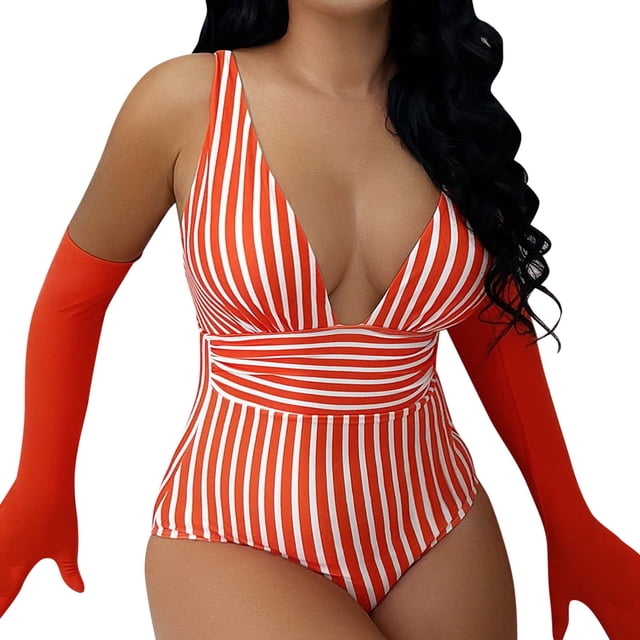 B91xZ Women's One Piece Swimsuits Tummy Control Ruched Bathing Suit 1 Piece Swimwear,Red M