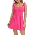 thumbnail image 4 of HDE Women's Summer Mini Romper Dress with Built in Shorts Hot Pink L, 4 of 6