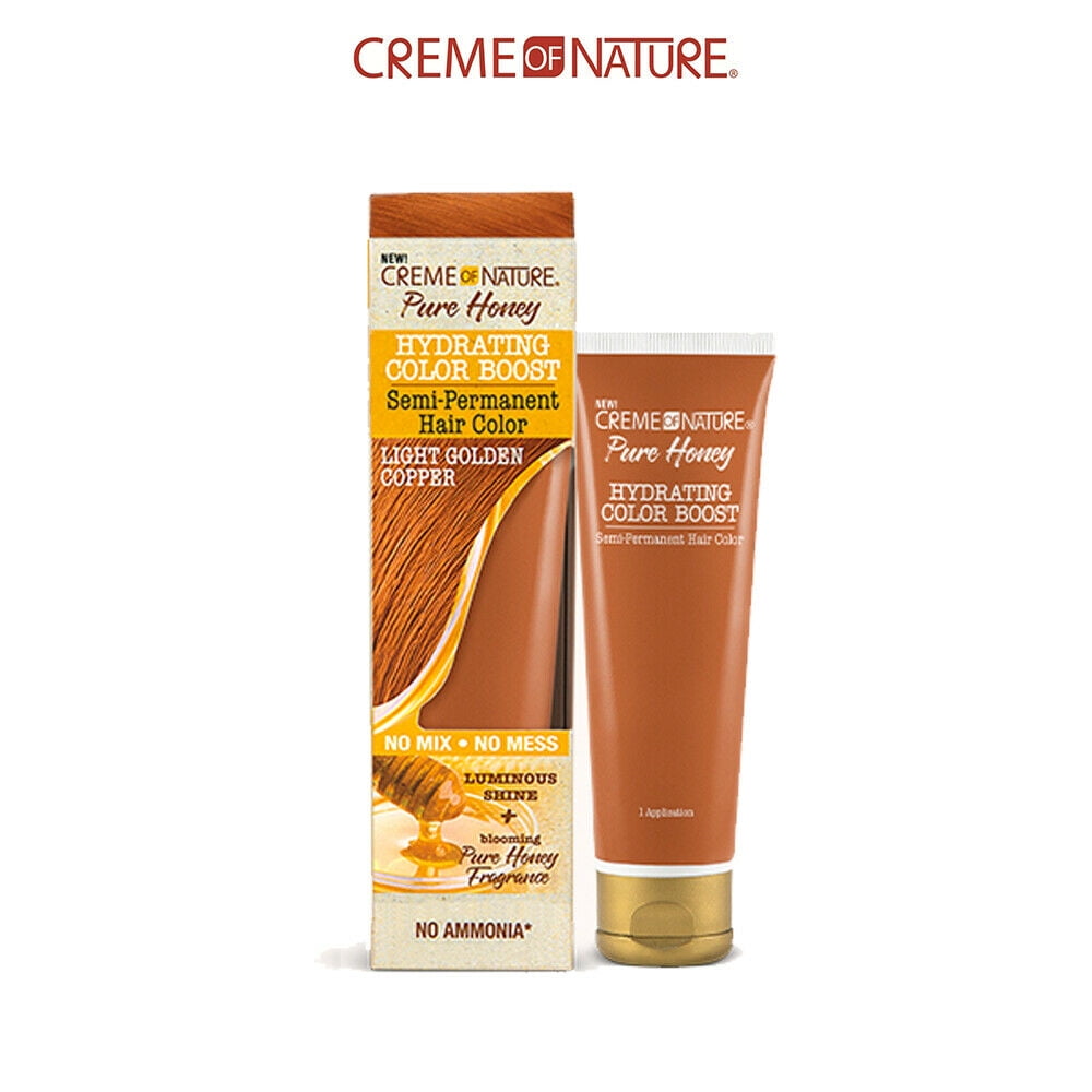 Creme Of Nature - Pure Honey Hydrating Color Boost Semi Permanent Hair Color [ LIGHT GOLDEN COPPER ] 3 Oz. * BEAUTY TALK LA *