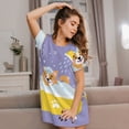 thumbnail image 6 of Salouo Corgi Washing in Bathtub Print Short Sleeve Sleepshirt for Womens Comfy Nightgown Scoopneck Cute Nightdress Ruffle -XX-Large, 6 of 7