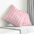thumbnail image 3 of Pink Plaid Pillow Covers 16x16 Inch Decorative Throw Pillow Cover, Modern Art Checkered Farmhouse Sofa Pillowcases Accent Cushion Case Home Decor Bedroom Living Room, 3 of 6